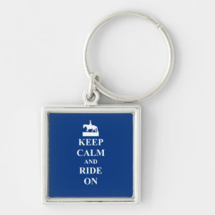 Houd rustig en rijd op (blauw) sleutelhanger