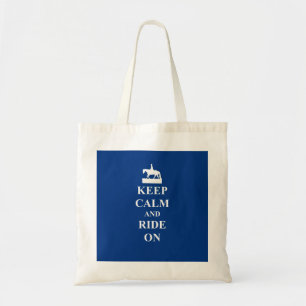 Houd rustig en rijd op (blauw) tote bag