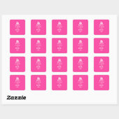 Houd rustig en rijd op (roze) vierkante sticker (Vel)