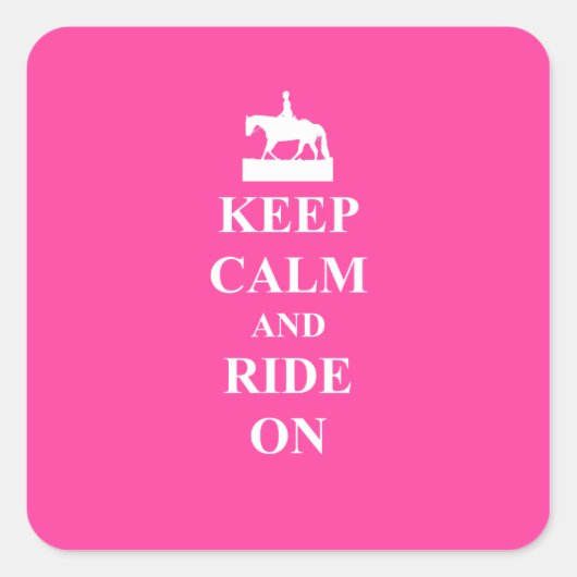 Houd rustig en rijd op (roze) vierkante sticker (Voorkant)