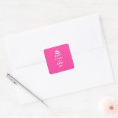 Houd rustig en rijd op (roze) vierkante sticker (Envelop)
