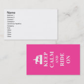 Houd rustig en rijd op (roze) visitekaartje (Voorkant / Achterkant)