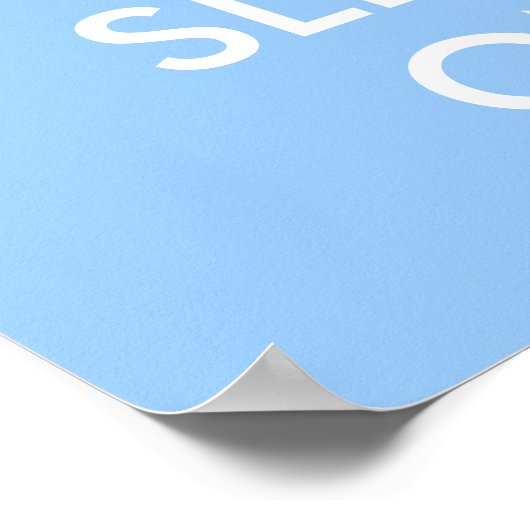 Houd rustig en slaap goed | Babyblauw poster (Hoek)