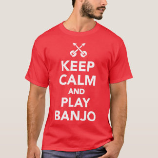 Houd rustig en speel banjo t-shirt