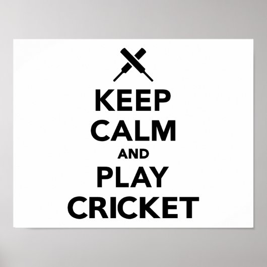 Houd rustig en speel cricket poster (Voorkant)