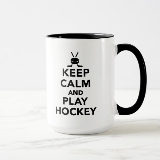Houd rustig en speel Hockey. Mok (Rechts)