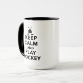 Houd rustig en speel Hockey. Mok (Voorkant links)