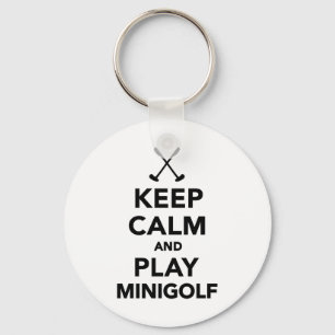 Houd rustig en speel Minigolf Sleutelhanger