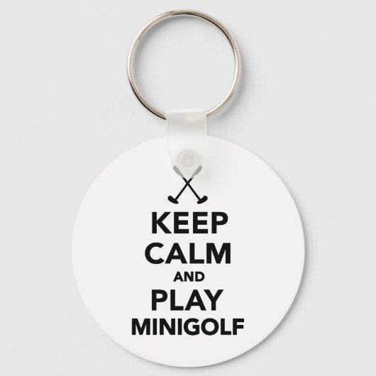 Houd rustig en speel Minigolf Sleutelhanger (Voorkant)