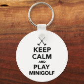 Houd rustig en speel Minigolf Sleutelhanger (Voorkant)