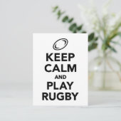 Houd rustig en speel Rugby. Briefkaart (Staand voorkant)