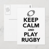 Houd rustig en speel Rugby. Briefkaart (Voorkant / Achterkant)