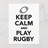 Houd rustig en speel Rugby. Briefkaart (Voorkant)