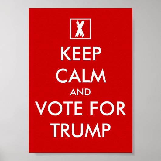 Houd rustig en stem voor DONALD TRUMP posters (Voorkant)