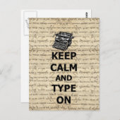 Houd rustig en typ op briefkaart (Voorkant / Achterkant)