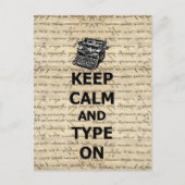 Houd rustig en typ op briefkaart (Voorkant)