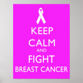 Houd rustig en vecht tegen borstkanker poster (Voorkant)