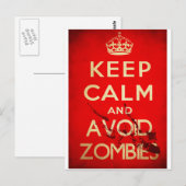 Houd rustig en vermijd zombies briefkaart (Voorkant / Achterkant)