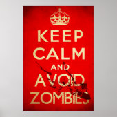 Houd rustig en vermijd zombies poster (Voorkant)