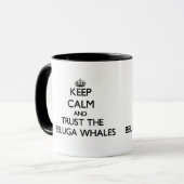 Houd rustig en vertrouw op de Beluga-walvissen Mok (Voorkant links)