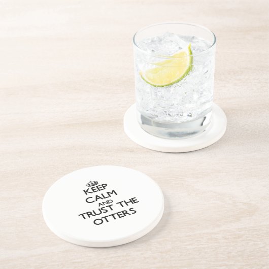 Houd rustig en vertrouw op de Otters Zandsteen Onderzetter (Zijkant)