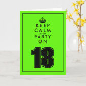 Houd rustig feest op de neongroene 18e verjaardag kaart (Gele Bloem)