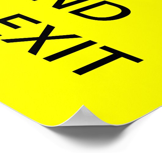 Houd rustig, geel punk poster radioactief bord (Hoek)