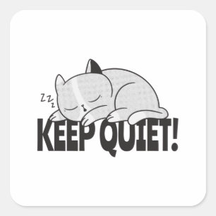 Houd rustig Lazy slaap bij de kat Vierkante Sticker