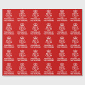 Houd rustig, rode, rode, witte tinten cadeaupapier (Vlak)