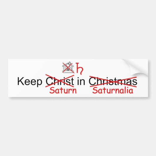 Houd Saturnus in Saturnalia Bumpersticker (Voorkant)