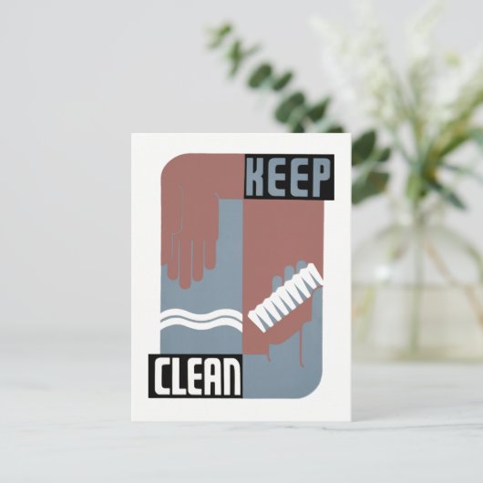 Houd schoon briefkaart (Staand voorkant)