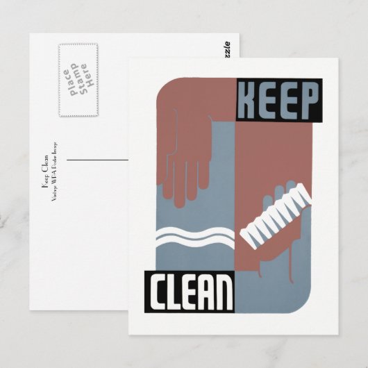 Houd schoon briefkaart (Voorkant / Achterkant)