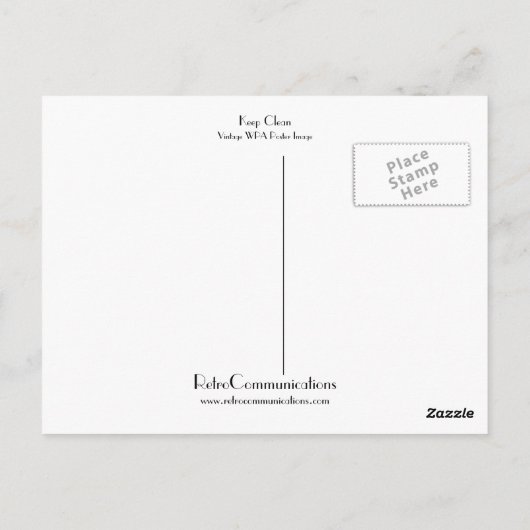 Houd schoon briefkaart (Achterkant)