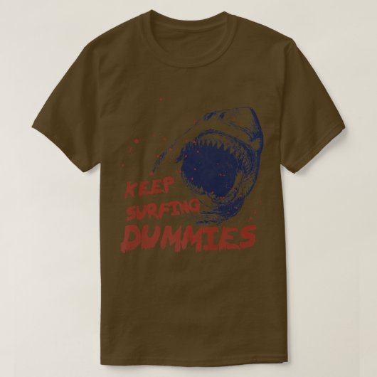 Houd Surfende Dummies Retro Scary Shark T-shirt (Design voorkant)
