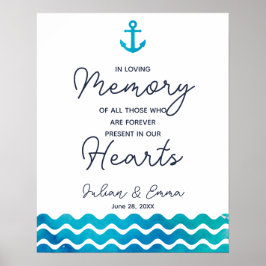 Houd-teken voor nautisch trouwanker ter nagedachte poster