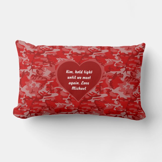 Houd Tight Red Camo Valentijn Pillow  Kussen (Voorkant)