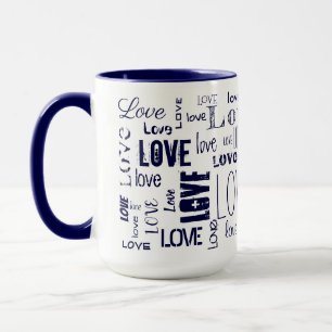 HOUD! Typografie Blue Text Mok