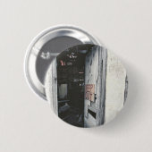 Houd uit, een verlaten gebouw ronde button 5,7 cm (Voorkant /achterkant)