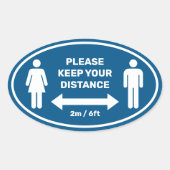 Houd uw Afstand Classic Ronde Sticker (Voorkant)