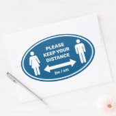 Houd uw Afstand Classic Ronde Sticker (Envelop)