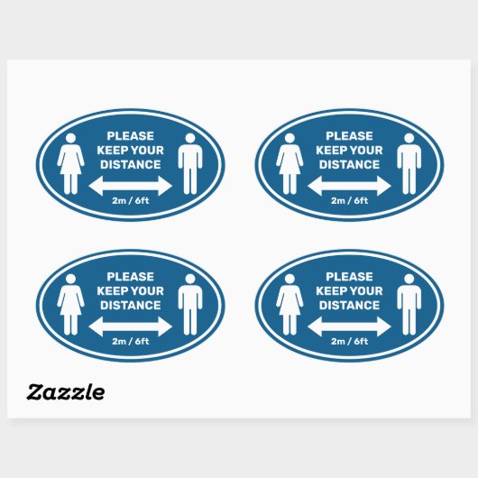 Houd uw Afstand Classic Ronde Sticker (Vel)