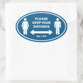 Houd uw Afstand Classic Ronde Sticker (Tas)