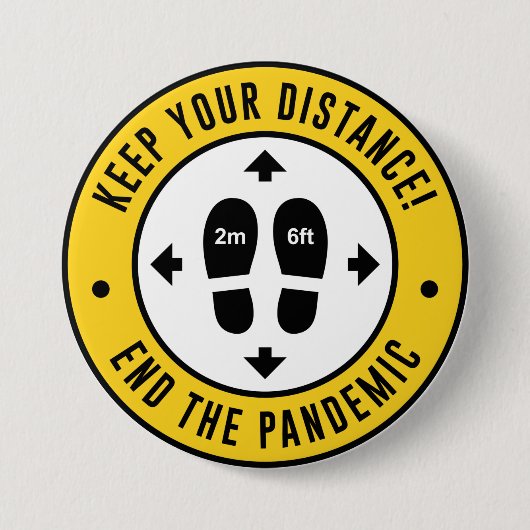 Houd uw afstand ronde button 7,6 cm (Voorkant)