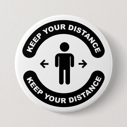 Houd uw afstand ronde button 7,6 cm (Voorkant)