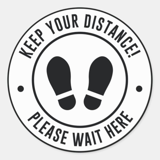 Houd uw afstand ronde sticker (Voorkant)