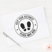 Houd uw afstand ronde sticker (Envelop)