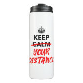Houd uw afstand - Sociale vervormende slogan Thermosbeker (Voorkant)