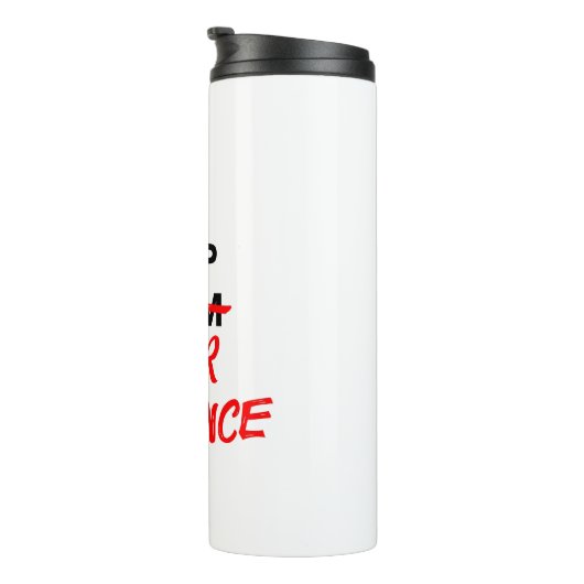 Houd uw afstand - Sociale vervormende slogan Thermosbeker (Geroteerd rechts)