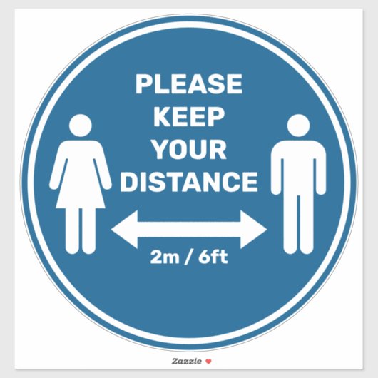 Houd uw afstand sticker (Vel)
