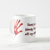 Houd uw bloedige handen uit de Mok van koffie (Voorkant links)
